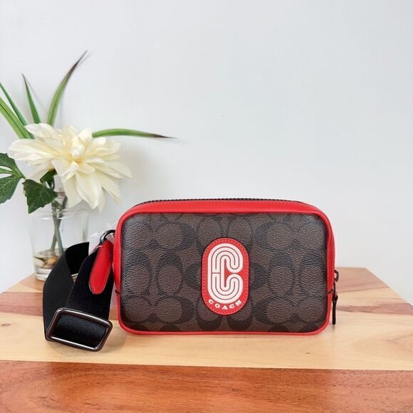 NWT Coach Carrier Phone Crossbody In Colorblock Signature Canvas - Picture 2 of 7